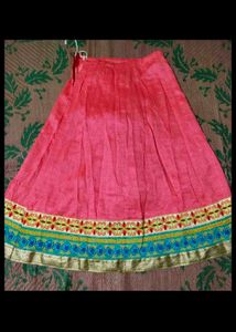Beautiful Pink Embroidered Ethnic Skirt
