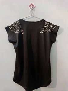 Black Top With Embellished Details