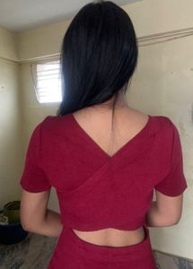 Chic Short Sleeve Red Dress