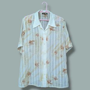 unisex Vintage Floral Print Short Sleeve