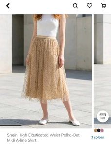 Shein Polka-Dot Midi Skirt
