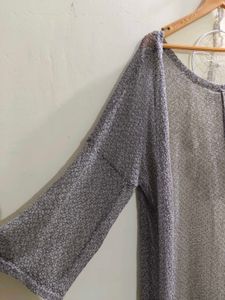 Elegant Silver Knit Cardigan
