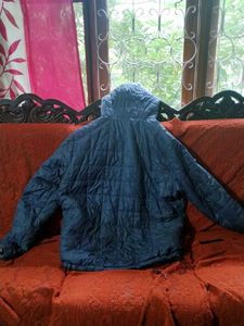 Men's Blue Puffer Jacket with hoody