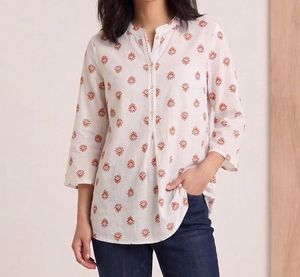 Boho Floral Print V-Neck Tunic Top