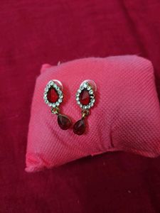 Elegant Red Stone Earrings