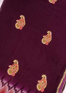 Elegant Purple Embroidered Saree