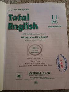 Total English Book Class 11 Isc