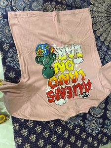 Pink Alien Graphic T-Shirt