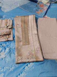 Elegant Floral Print Kurta Set front back same