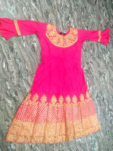 Beautiful Pink &amp; Gold Embroidered Lehenga
