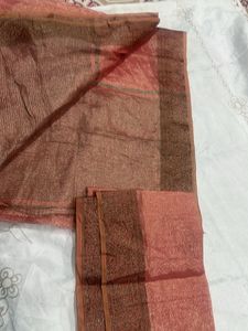 Beautiful Rusty Red Saree with blause