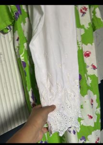 new printed kurta with luknowi embroidered pant