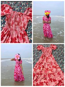 Pink Floral Tiered Maxi Dress