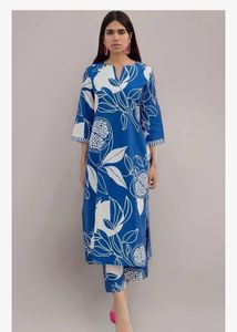 Blue &amp; White Print Lounge Pants