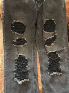 Ripped Black Denim Jeans