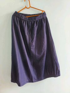 Denim Button-Front Midi Skirt