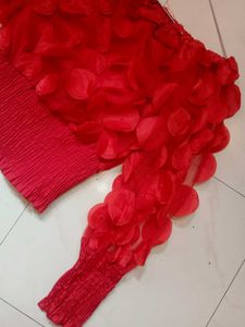 Stunning Off-Shoulder Red Floral Top