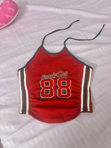 Red "Ready Set 88" Halter Top