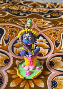 🦚 Handmade Clay Krishna Ji Murti | Handcrafted La