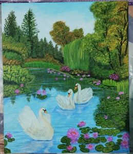 Lotus 🪷 Pond Painting