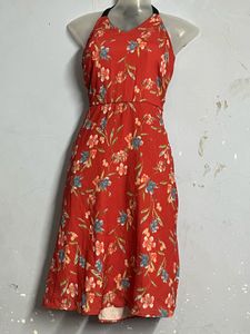 Pintresty Floral Halter Neck Midi Dress
