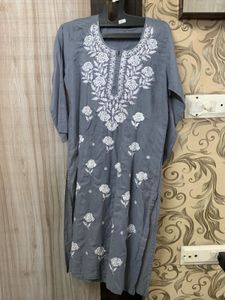 Grey Embroidered Kurta