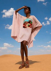 Unique Desert Landscape Embroidered Tunic Top