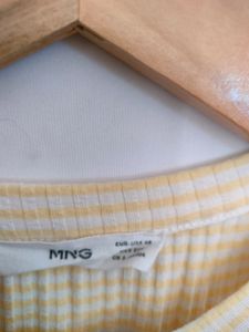 MANGO Yellow Gingham Tank Top