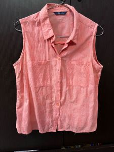 Sleeveless Pink  Shirt