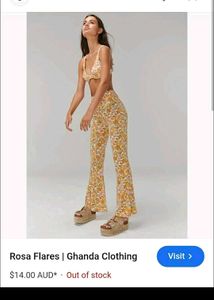 Retro Floral Bell Bottom Pants
