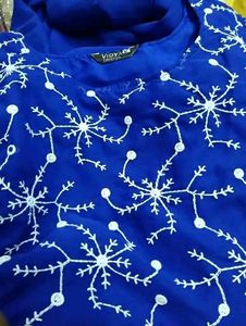 Royal Blue Embroidered  party gown