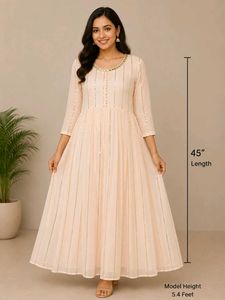 Elegant Peach Ethnic Gown
