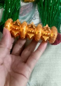 Green Beaded Gorkha Chadke Tilhari with Gold Penda