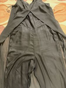 Elegant Black Sheer Overlay Dress