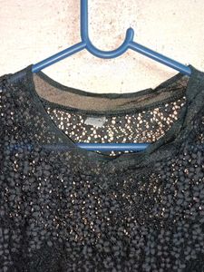 Elegant Black Lace Top Layered