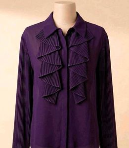 ZARA Deep Purple Pleated Ruffle Shirtgirls✨