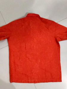 Men's Bright Orange Casual Shirt