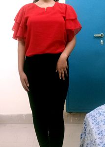 Beautiful Red Top 😍 Both Jegging And Top