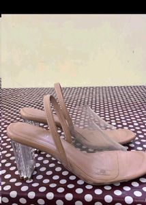 Chic Clear Strap Block Heels