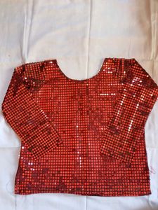 Sparkling Red Sequin Blouse