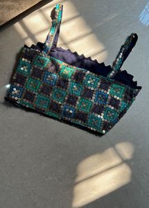 Blue nd Green Sequin  Blouse