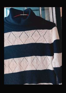 Striped Turtleneck Bodycon Dress