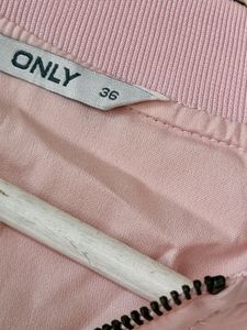 Pink Cropped Bomber Jacket with "Give Me A Break"