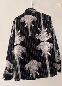 Elephant Print Long Sleeve Shirt