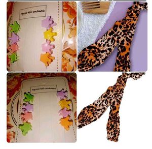 COMBO Of Mini Clutchers &amp; Polka Leopard  Scrunchie