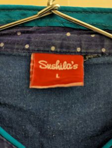 Blue Geometric Print Kurta