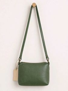 Stylish Green Leather Crossbody Bag