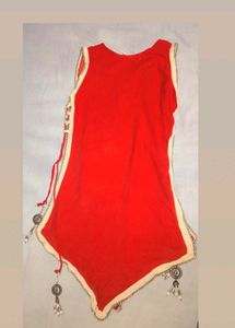 Stunning Red &amp; Beige Kurta Set