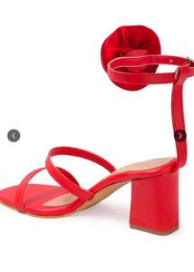 N. Red Rose Embellished Block Heels