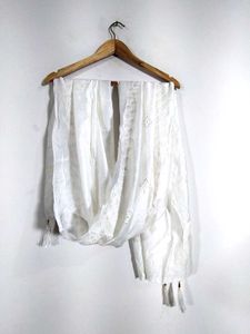 White Embroidered Dupatta (Women's)